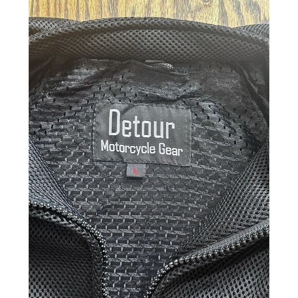 Detour Black And Silver Padded Motorcycle Jacket - Picture 4 of 4